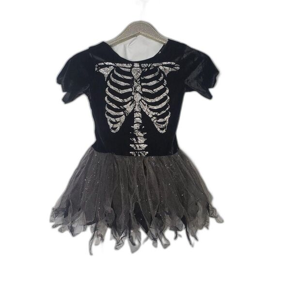 Funworld Other - Skeleton Costume Dress Girls Medium 8-10 Black Silver Sparkle Tutu Halloween